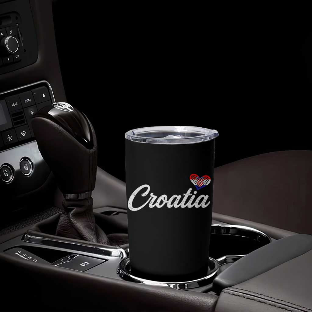 Croatia Tumbler Cup Hrvatska Simple Love Croatian Flag Heart