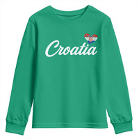 Croatia Youth Sweatshirt Hrvatska Simple Love Croatian Flag Heart