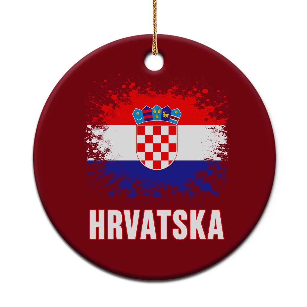 Hrvatska Ceramic Ornament Retro Vintage Watercolors Sport Croatia Croatian Flag