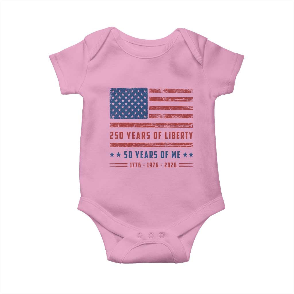 Patriotic 50th Birthday USA 250th Anniversary Baby Onesie 250 Years of Liberty 1976 50 Year Old Gift