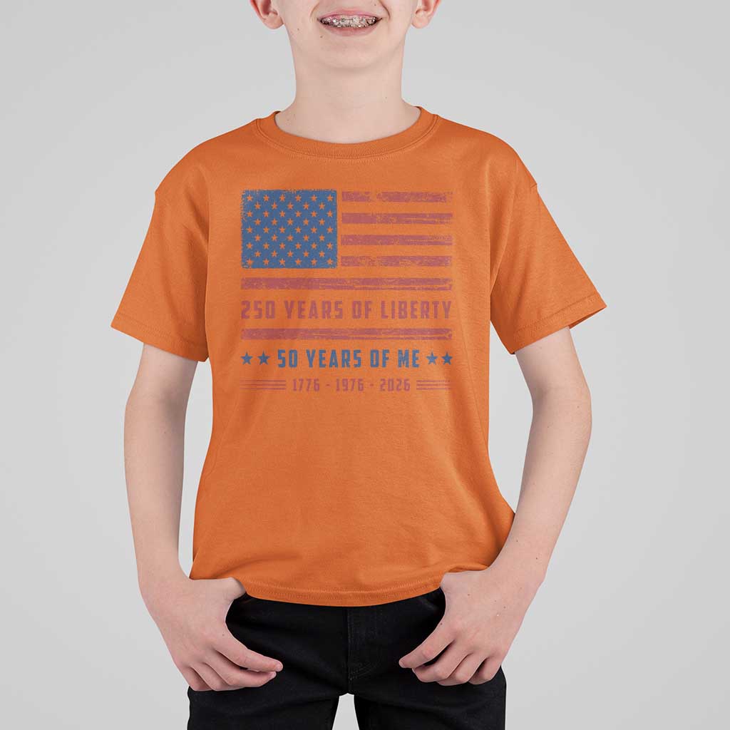 Patriotic 50th Birthday USA 250th Anniversary T Shirt For Kid 250 Years of Liberty 1976 50 Year Old Gift