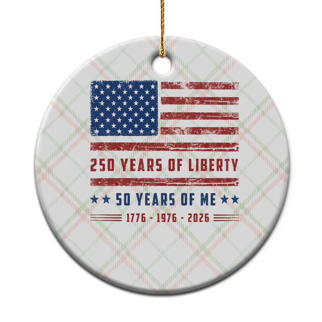 Patriotic 50th Birthday USA 250th Anniversary Ceramic Ornament 250 Years of Liberty 1976 50 Year Old Gift