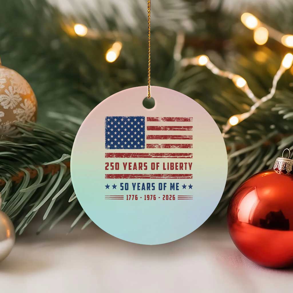 Patriotic 50th Birthday USA 250th Anniversary Ceramic Ornament 250 Years of Liberty 1976 50 Year Old Gift