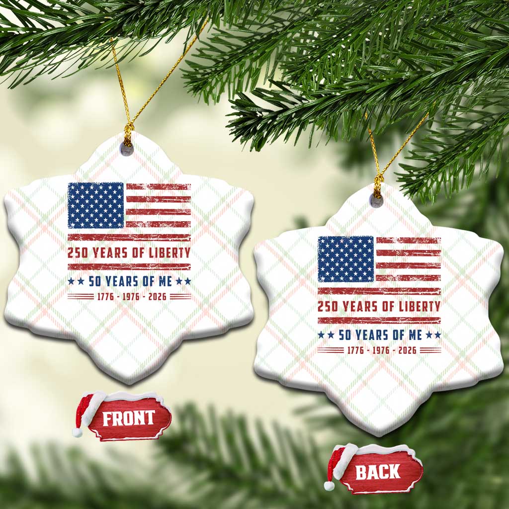 Patriotic 50th Birthday USA 250th Anniversary Ceramic Ornament 250 Years of Liberty 1976 50 Year Old Gift
