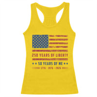 Patriotic 50th Birthday USA 250th Anniversary Racerback Tank Top 250 Years of Liberty 1976 50 Year Old Gift