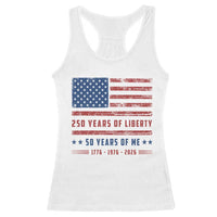 Patriotic 50th Birthday USA 250th Anniversary Racerback Tank Top 250 Years of Liberty 1976 50 Year Old Gift