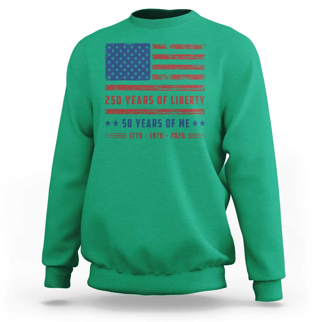 Patriotic 50th Birthday USA 250th Anniversary Sweatshirt 250 Years of Liberty 1976 50 Year Old Gift