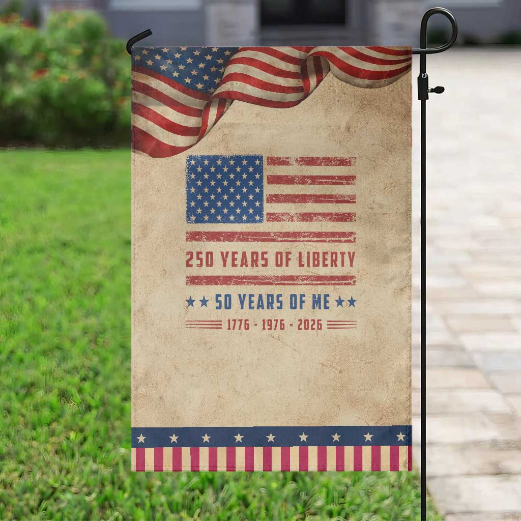 50th Birthday USA 250th Anniversary Patriotic Garden Flag 250 Years of Liberty 1976 50 Year Old Gift