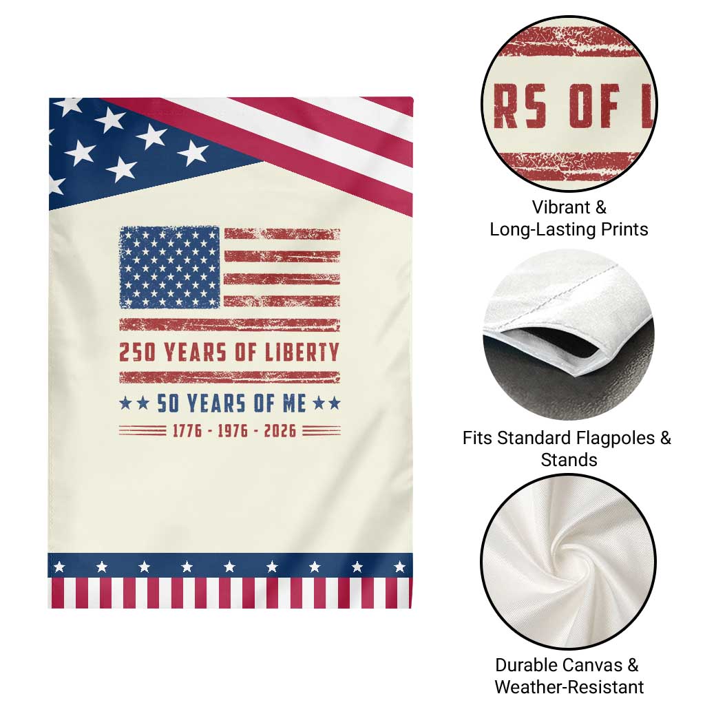 50th Birthday USA 250th Anniversary Patriotic Garden Flag 250 Years of Liberty 1976 50 Year Old Gift