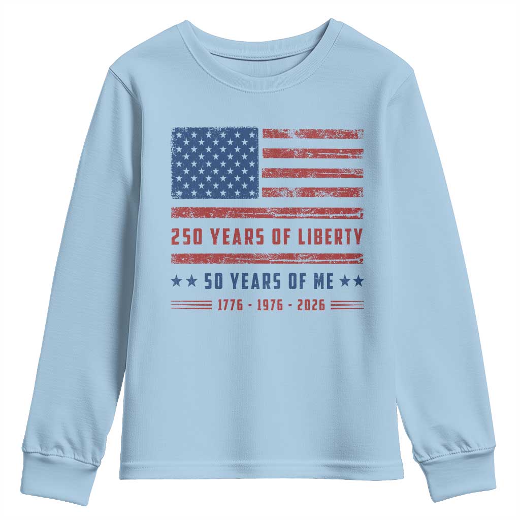 Patriotic 50th Birthday USA 250th Anniversary Youth Sweatshirt 250 Years of Liberty 1976 50 Year Old Gift