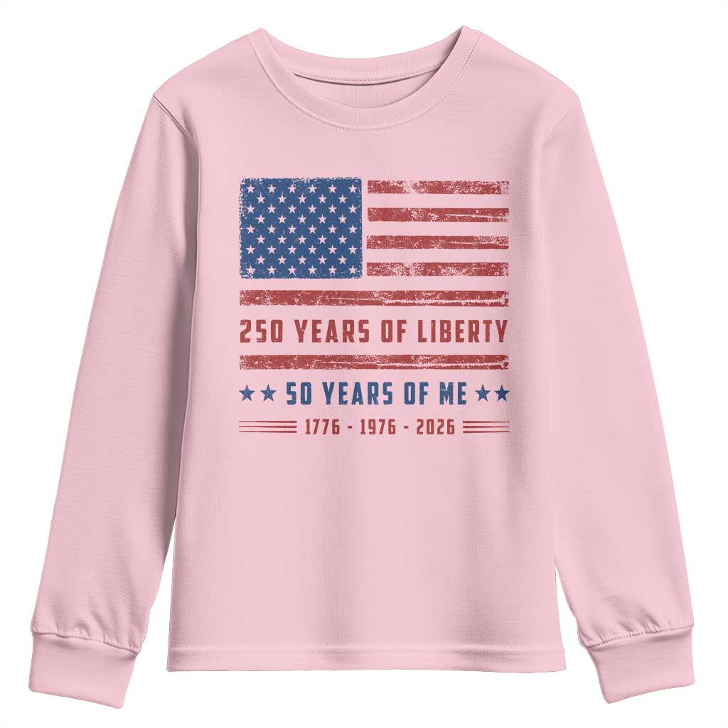 Patriotic 50th Birthday USA 250th Anniversary Youth Sweatshirt 250 Years of Liberty 1976 50 Year Old Gift