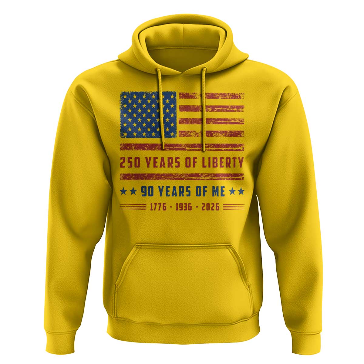 Patriotic 90th Birthday USA 250th Anniversary Hoodie 250 Years of Liberty 1936 90 Year Old Gift