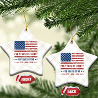 Patriotic 90th Birthday USA 250th Anniversary Ceramic Ornament 250 Years of Liberty 1936 90 Year Old Gift