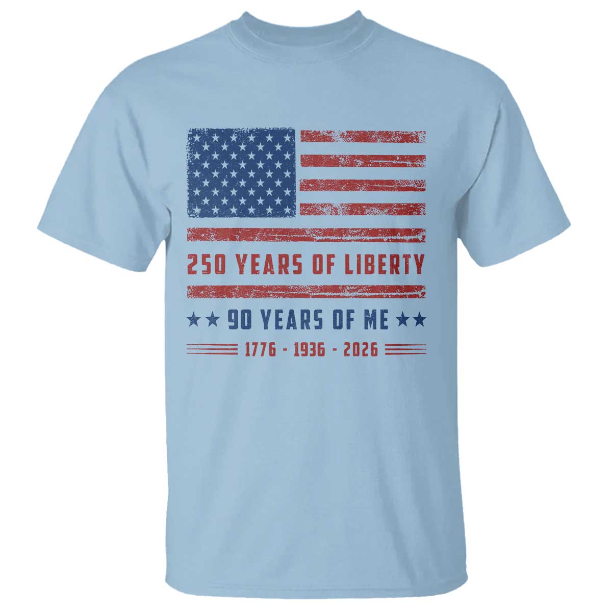 Patriotic 90th Birthday USA 250th Anniversary T Shirt 250 Years of Liberty 1936 90 Year Old Gift