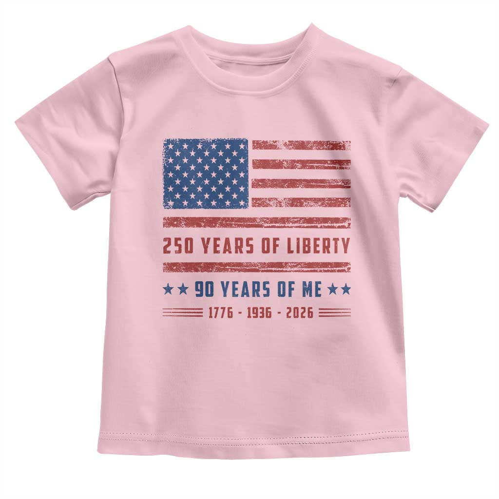 Patriotic 90th Birthday USA 250th Anniversary Toddler T Shirt 250 Years of Liberty 1936 90 Year Old Gift