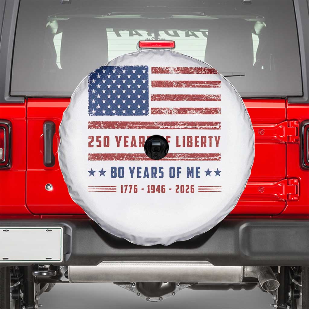 Patriotic 80th Birthday USA 250th Anniversary Spare Tire Cover 250 Years of Liberty 1946 80 Year Old Gift