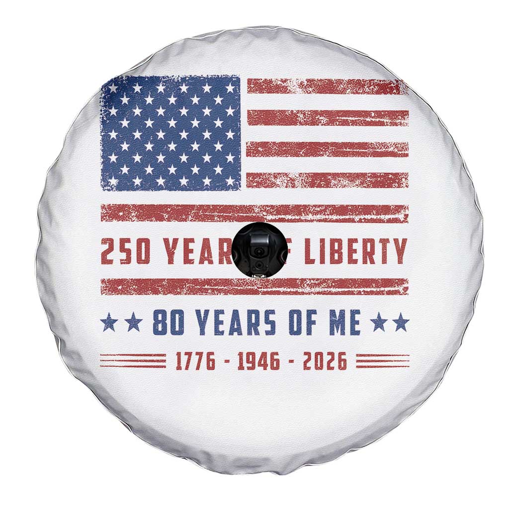 Patriotic 80th Birthday USA 250th Anniversary Spare Tire Cover 250 Years of Liberty 1946 80 Year Old Gift