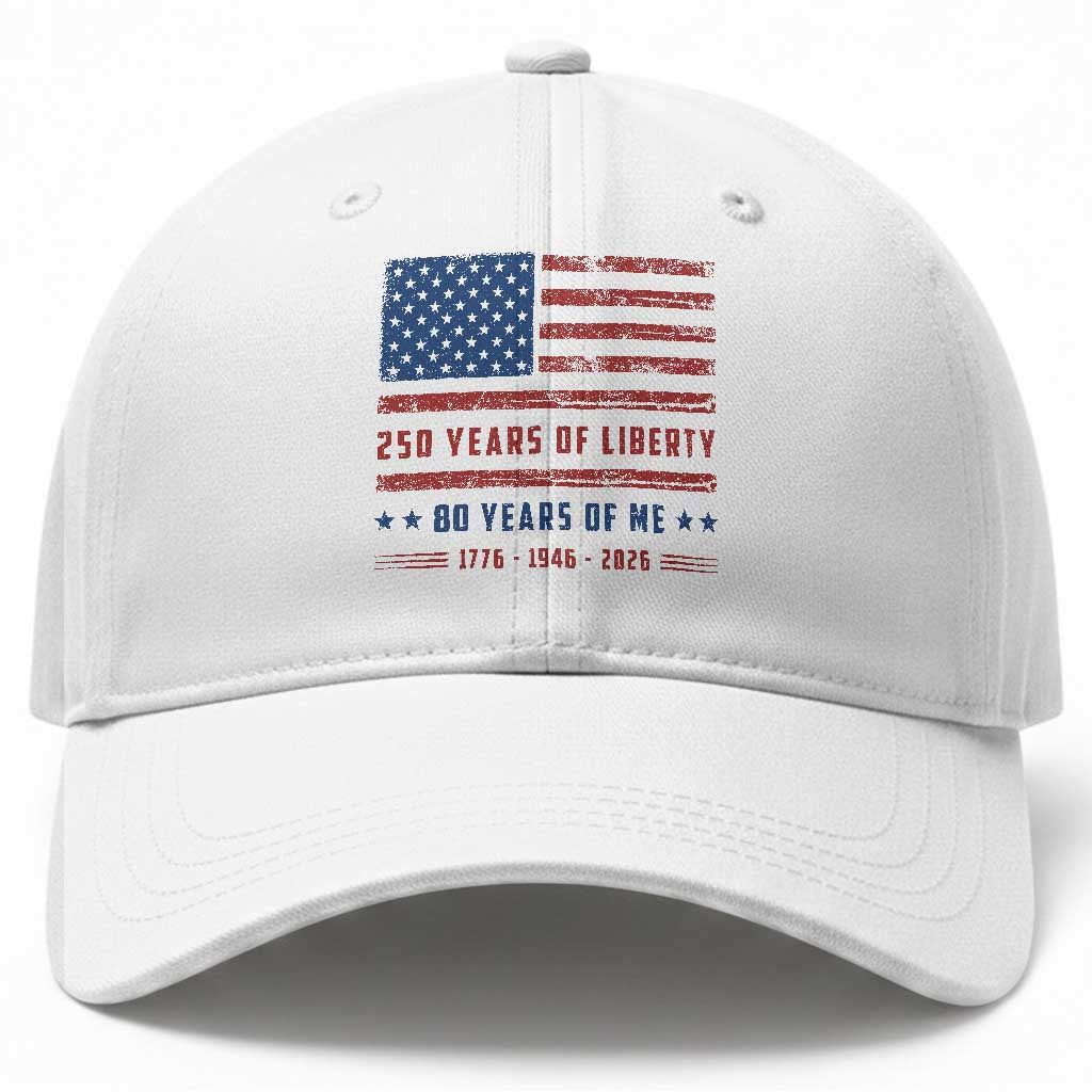 Patriotic 80th Birthday USA 250th Anniversary Baseball Cap 250 Years of Liberty 1946 80 Year Old Gift