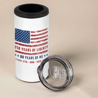 Patriotic 80th Birthday USA 250th Anniversary 4 in 1 Can Cooler Tumbler 250 Years of Liberty 1946 80 Year Old Gift
