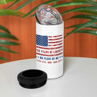 Patriotic 80th Birthday USA 250th Anniversary 4 in 1 Can Cooler Tumbler 250 Years of Liberty 1946 80 Year Old Gift