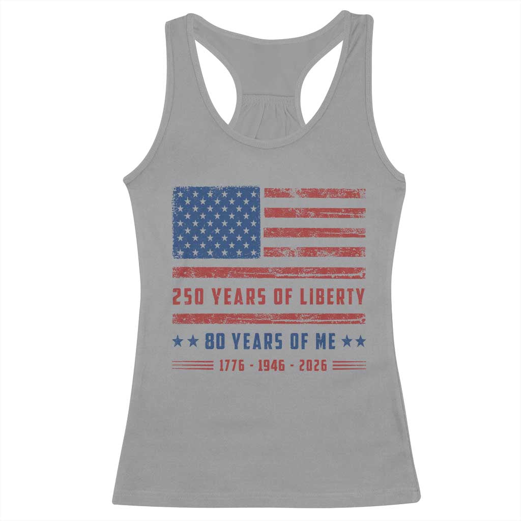 Patriotic 80th Birthday USA 250th Anniversary Racerback Tank Top 250 Years of Liberty 1946 80 Year Old Gift