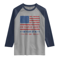 Patriotic 80th Birthday USA 250th Anniversary Raglan Shirt 250 Years of Liberty 1946 80 Year Old Gift