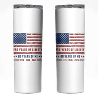 Patriotic 80th Birthday USA 250th Anniversary Skinny Tumbler 250 Years of Liberty 1946 80 Year Old Gift