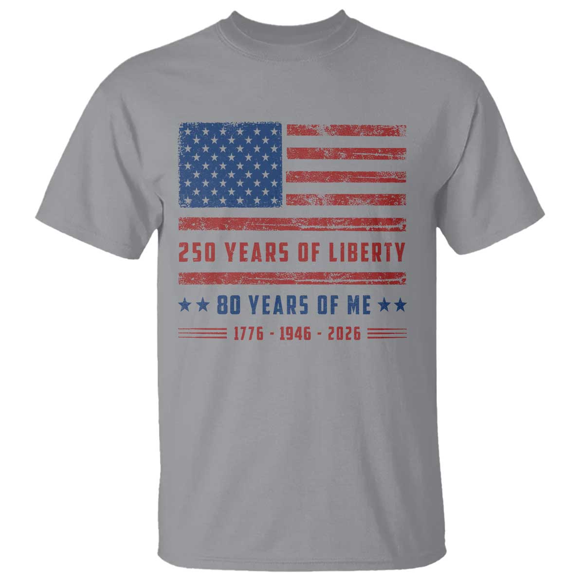 Patriotic 80th Birthday USA 250th Anniversary T Shirt 250 Years of Liberty 1946 80 Year Old Gift