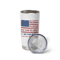 Patriotic 80th Birthday USA 250th Anniversary Tumbler Cup 250 Years of Liberty 1946 80 Year Old Gift