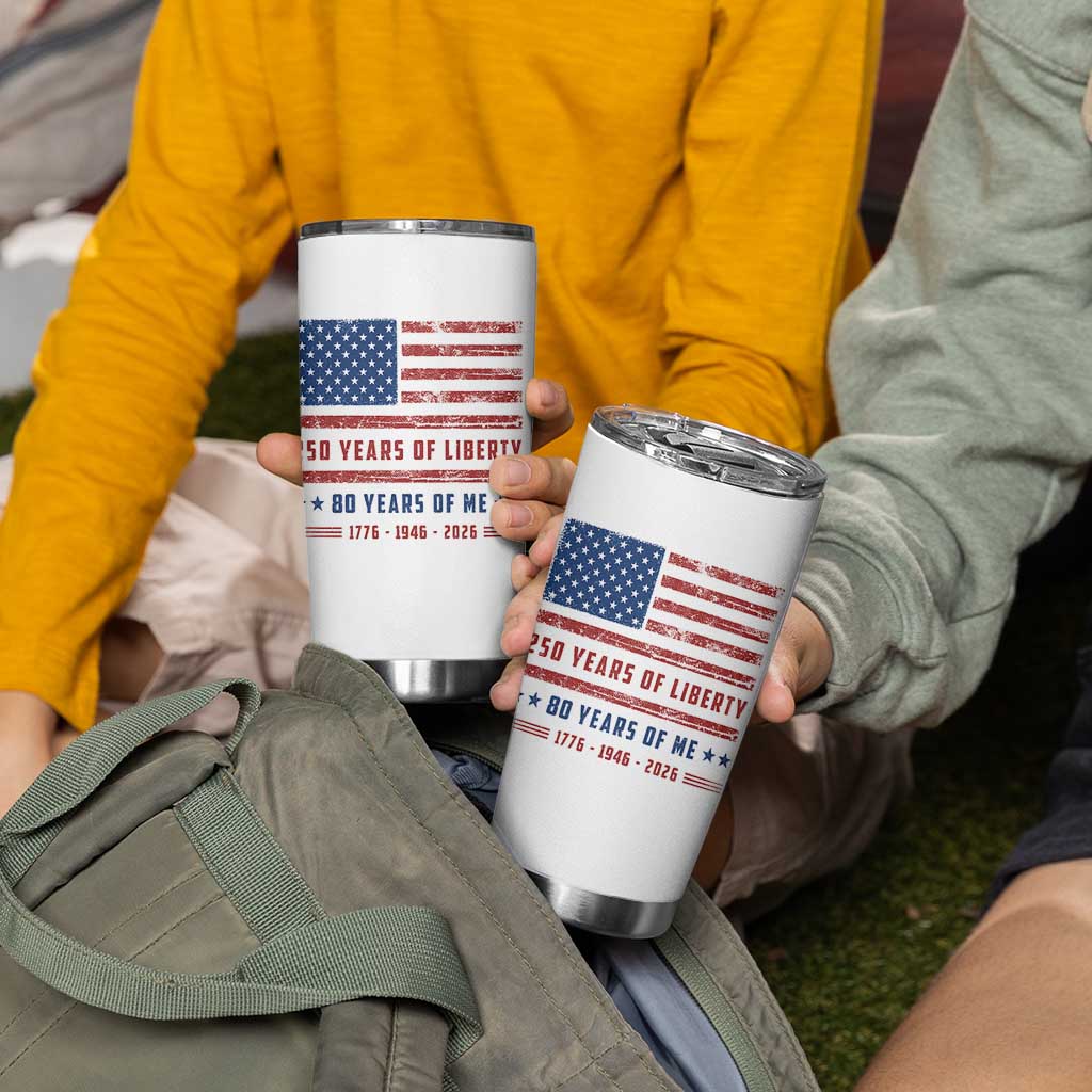 Patriotic 80th Birthday USA 250th Anniversary Tumbler Cup 250 Years of Liberty 1946 80 Year Old Gift