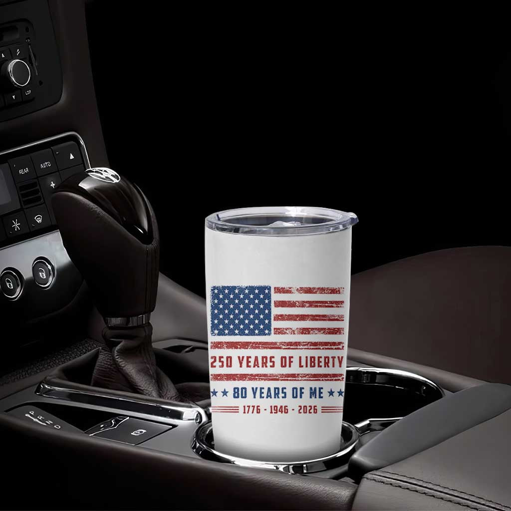 Patriotic 80th Birthday USA 250th Anniversary Tumbler Cup 250 Years of Liberty 1946 80 Year Old Gift