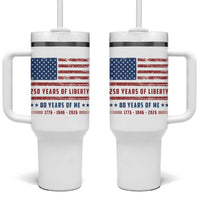 Patriotic 80th Birthday USA 250th Anniversary Tumbler With Handle 250 Years of Liberty 1946 80 Year Old Gift