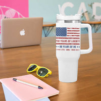 Patriotic 80th Birthday USA 250th Anniversary Tumbler With Handle 250 Years of Liberty 1946 80 Year Old Gift