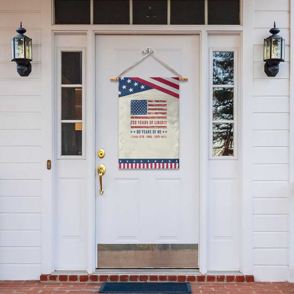 80th Birthday USA 250th Anniversary Patriotic Garden Flag 250 Years of Liberty 1946 80 Year Old Gift