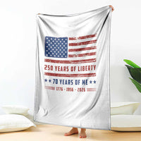 Patriotic 70th Birthday USA 250th Anniversary Throw Blanket 250 Years of Liberty 1956 70 Year Old Gift