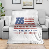 Patriotic 70th Birthday USA 250th Anniversary Throw Blanket 250 Years of Liberty 1956 70 Year Old Gift