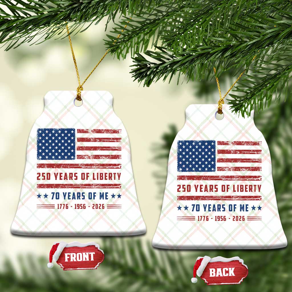 Patriotic 70th Birthday USA 250th Anniversary Ceramic Ornament 250 Years of Liberty 1956 70 Year Old Gift
