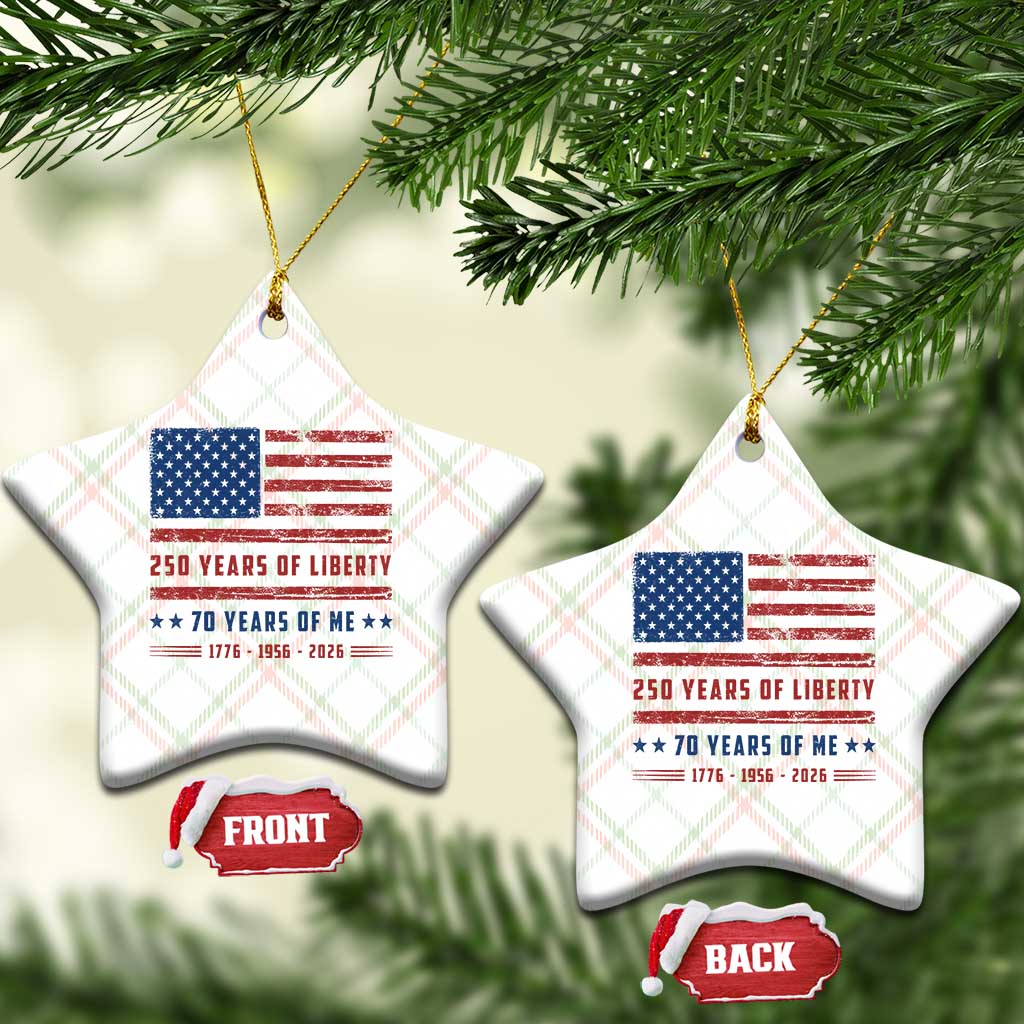 Patriotic 70th Birthday USA 250th Anniversary Ceramic Ornament 250 Years of Liberty 1956 70 Year Old Gift