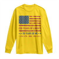 Patriotic 70th Birthday USA 250th Anniversary Long Sleeve Shirt 250 Years of Liberty 1956 70 Year Old Gift