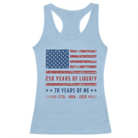 Patriotic 70th Birthday USA 250th Anniversary Racerback Tank Top 250 Years of Liberty 1956 70 Year Old Gift