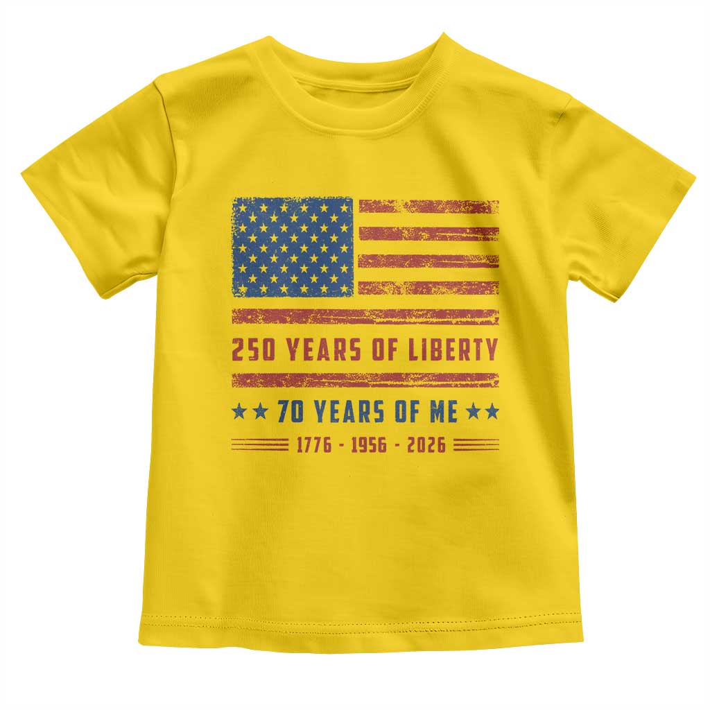 Patriotic 70th Birthday USA 250th Anniversary Toddler T Shirt 250 Years of Liberty 1956 70 Year Old Gift