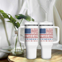 Patriotic 70th Birthday USA 250th Anniversary Tumbler With Handle 250 Years of Liberty 1956 70 Year Old Gift