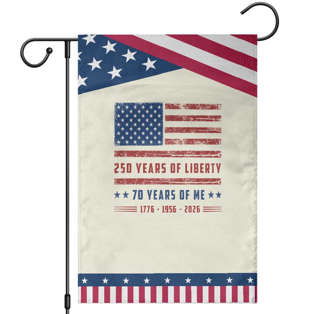 70th Birthday USA 250th Anniversary Patriotic Garden Flag 250 Years of Liberty 1956 70 Year Old Gift