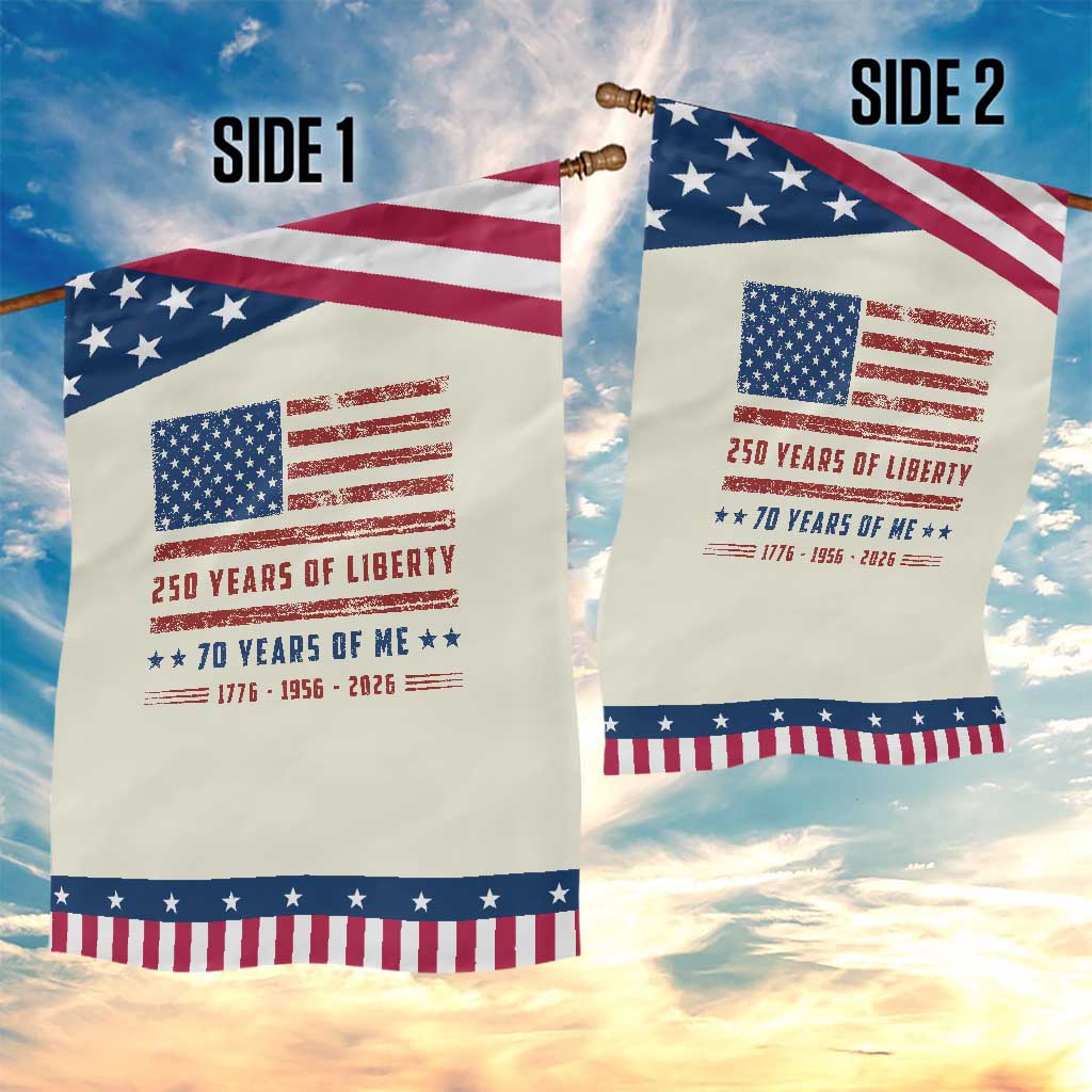 70th Birthday USA 250th Anniversary Patriotic Garden Flag 250 Years of Liberty 1956 70 Year Old Gift