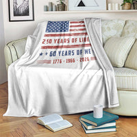 Patriotic 60th Birthday USA 250th Anniversary Throw Blanket 250 Years of Liberty 1966 60 Year Old Gift