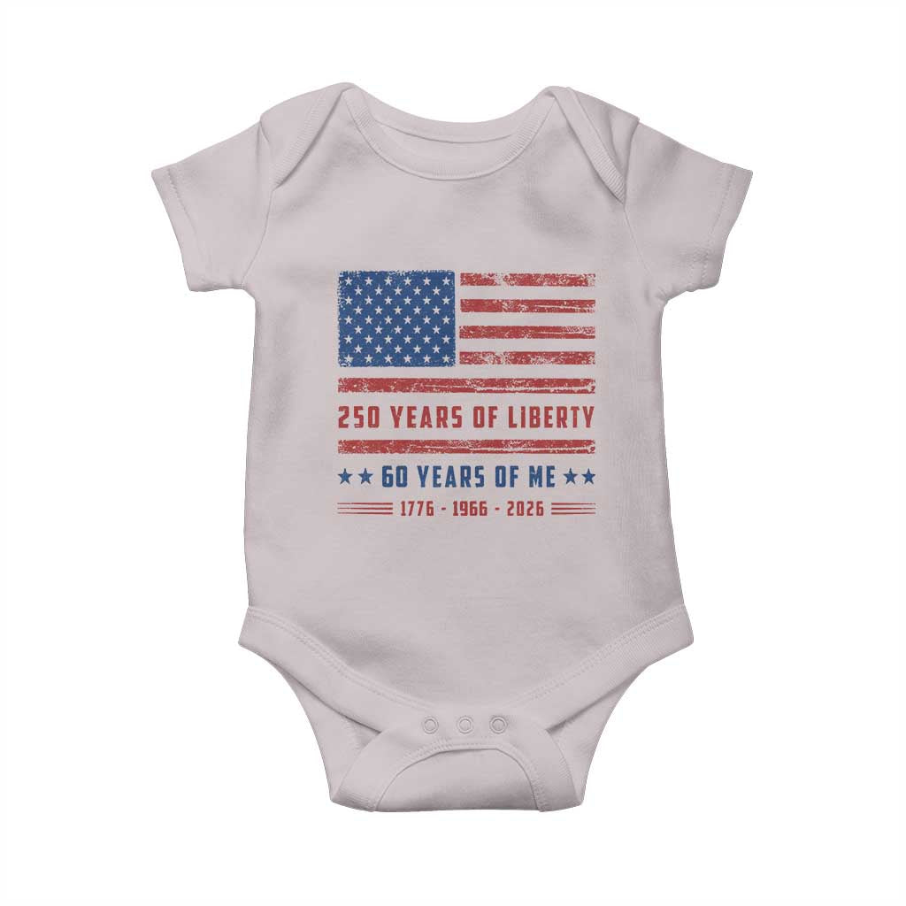 Patriotic 60th Birthday USA 250th Anniversary Baby Onesie 250 Years of Liberty 1966 60 Year Old Gift