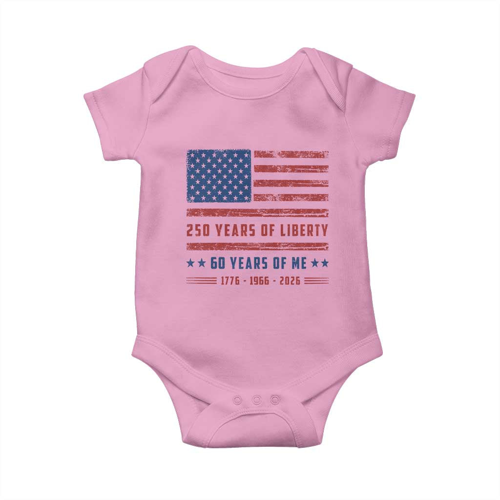 Patriotic 60th Birthday USA 250th Anniversary Baby Onesie 250 Years of Liberty 1966 60 Year Old Gift