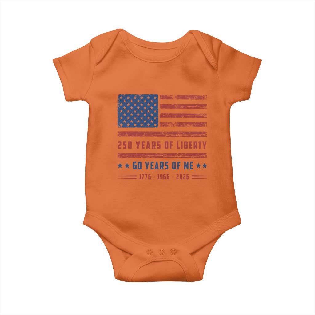 Patriotic 60th Birthday USA 250th Anniversary Baby Onesie 250 Years of Liberty 1966 60 Year Old Gift