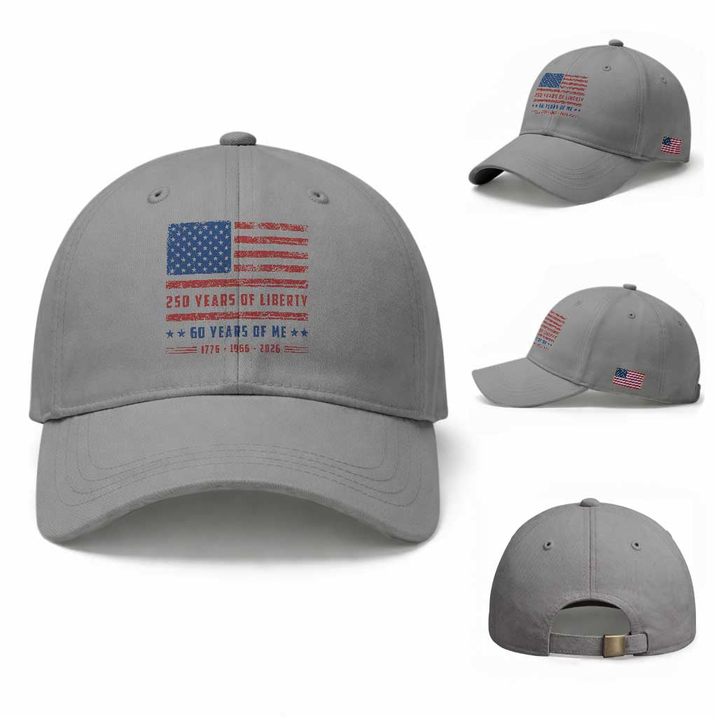 Patriotic 60th Birthday USA 250th Anniversary Baseball Cap 250 Years of Liberty 1966 60 Year Old Gift