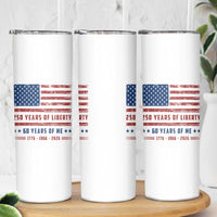 Patriotic 60th Birthday USA 250th Anniversary Skinny Tumbler 250 Years of Liberty 1966 60 Year Old Gift